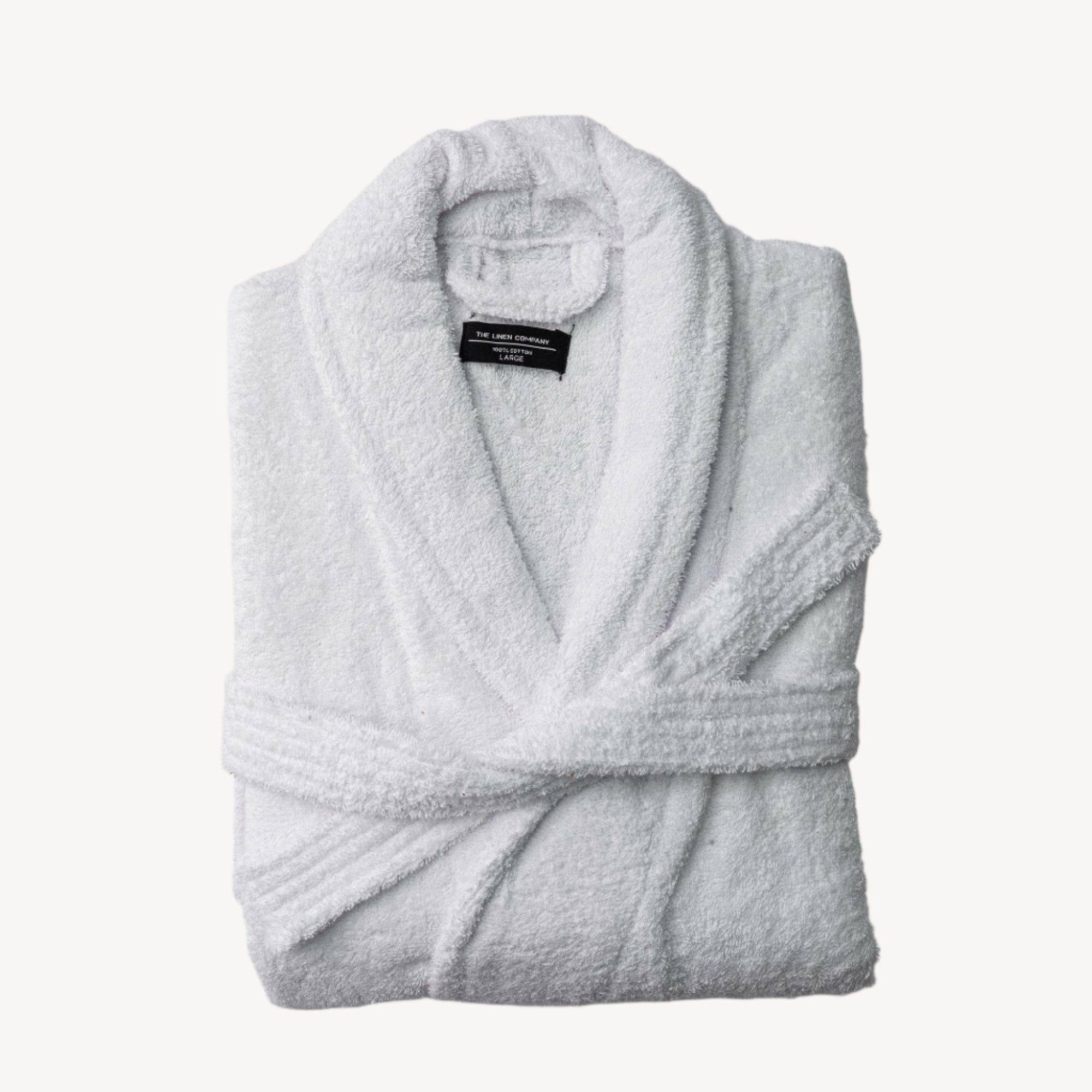 White Collared Bathrobe - THE LINEN COMPANY